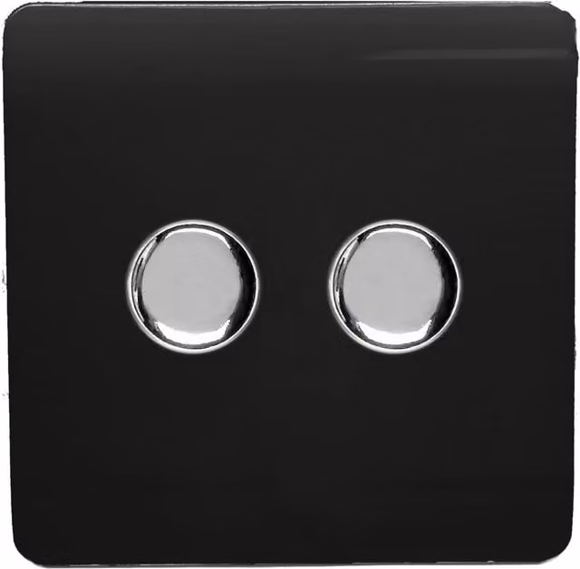 Trendi 2 Gang 2 Way LED Dimmer Switch in Piano Black – 1