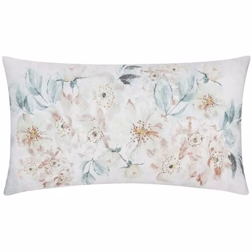 Riva Home Floral Rectangular Outdoor Cushion in White, W/D/H: 50 x 30 x 1 cm – 2