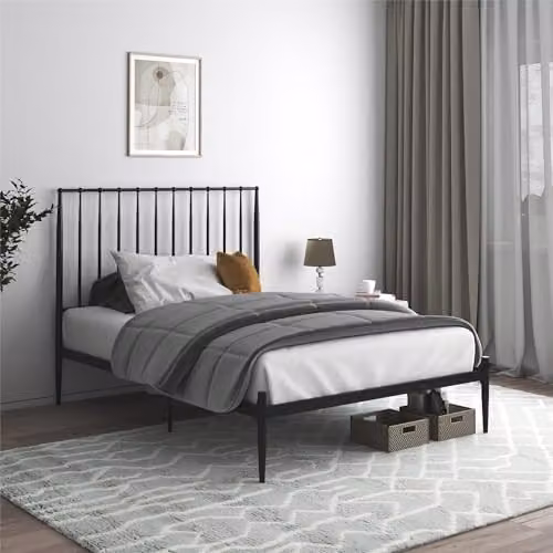 DHP Furniture Giulia Modern Metal Bed Black W/D/H: 143 x 200 x 140 cm – 2