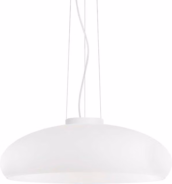 Netlighting Aria Small Dome Glass Ceiling Pendant Light in White with E27 Fitting