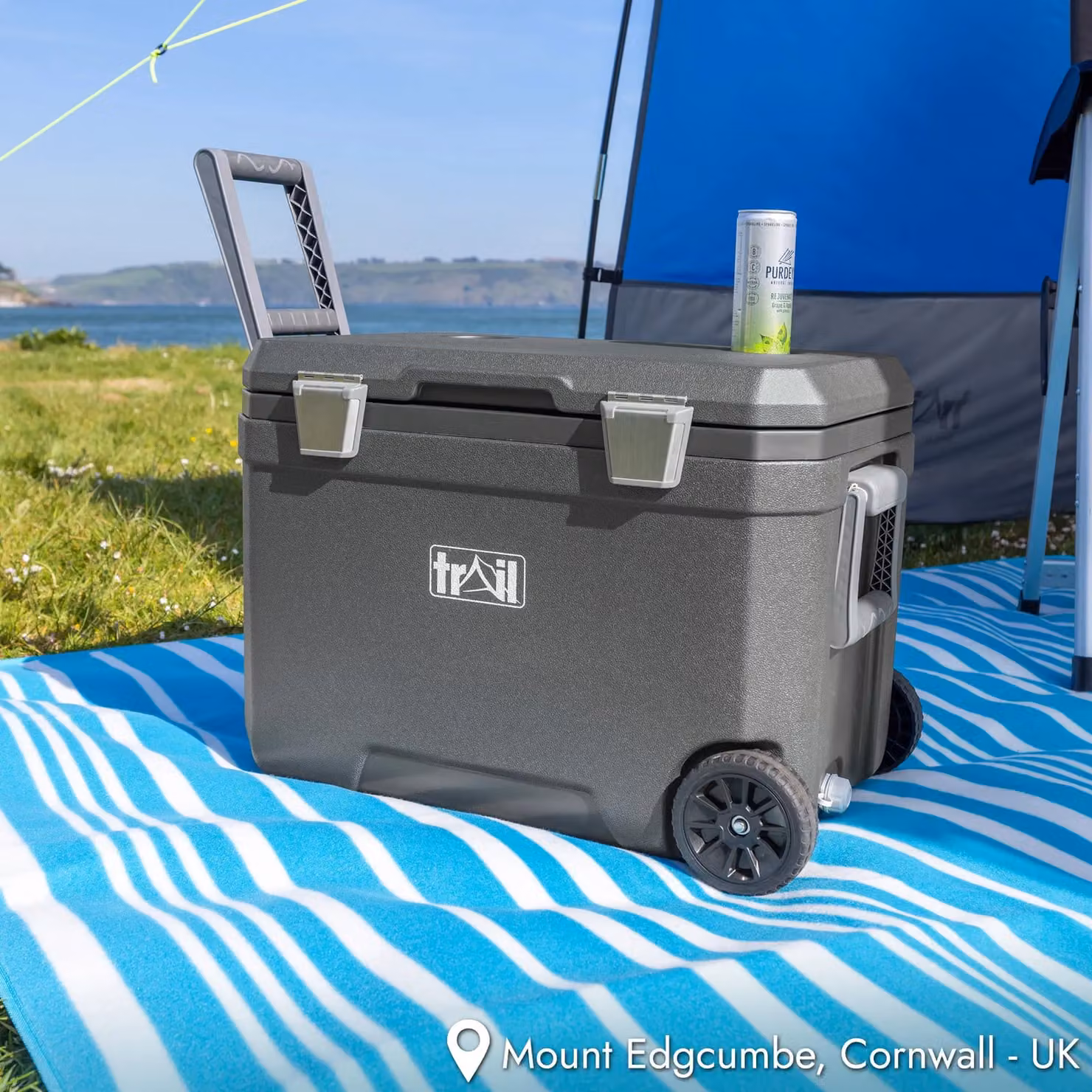 Trail Outdoor Leisure Wheeled Insulated Hard Cooler Box, 45L, Grey – 2