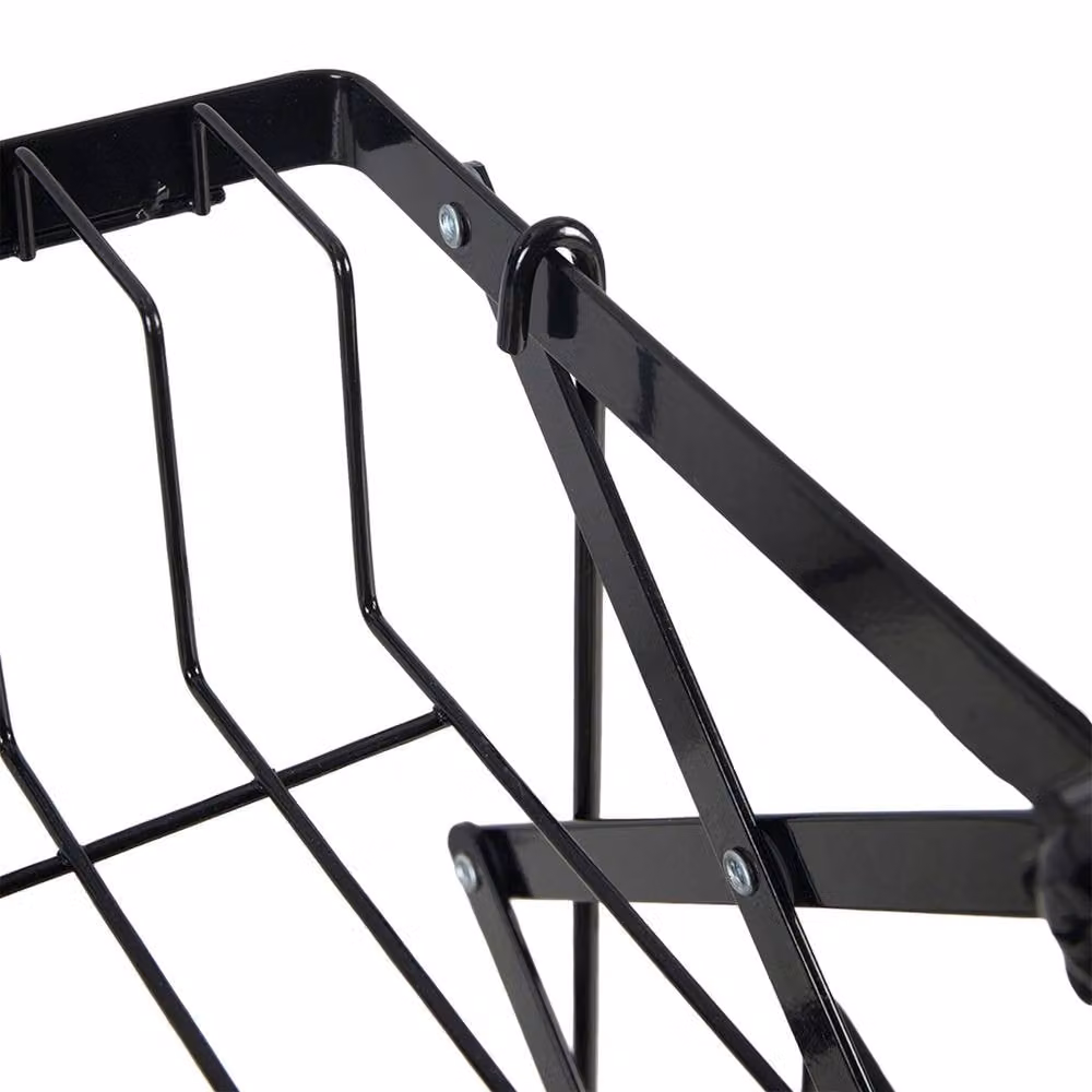 Garden Sanctuary Foldable 2-Tier Metal Dish Drying Rack with Drip Tray, Black – 3