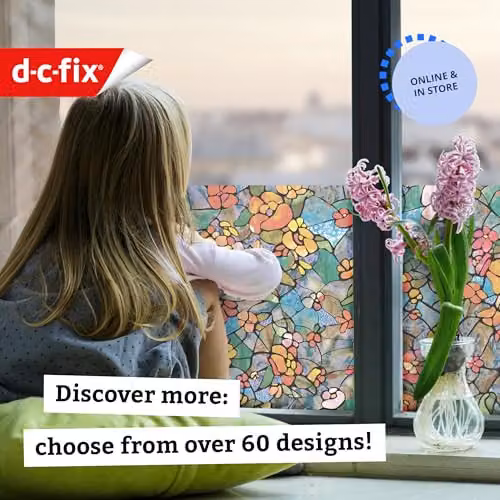 d-c-fix Venetian Gardens Privacy Window Film, Multicolour Art Nouveau Floral Design, Self-Adhesive, W: 45 cm x L: 2 m – 3