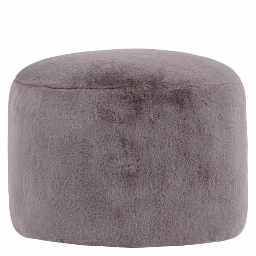 icon Natalia Faux Fur Bean Bag Armchair and Round Footstool Set, Grey – 4