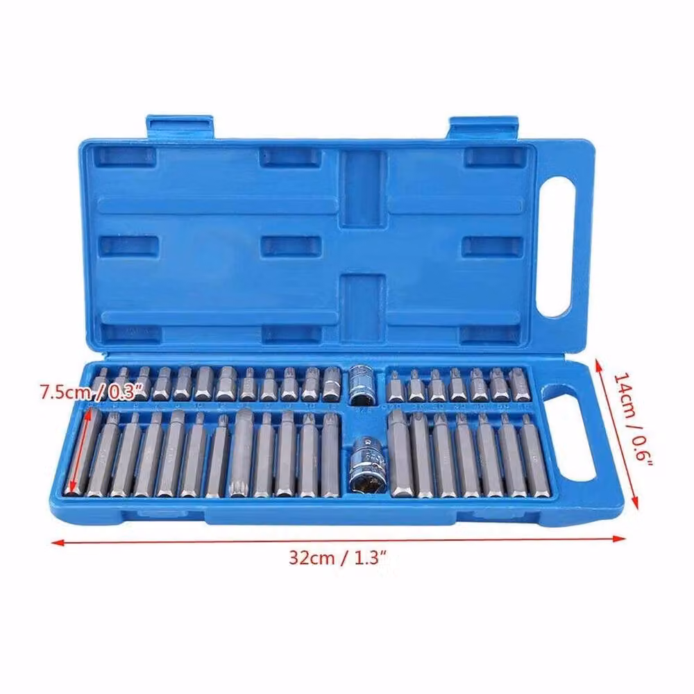 FLAVORA Blue Screwdriver Bit Set with Allen, Torx, Hex, Star and Spline Sockets – 2