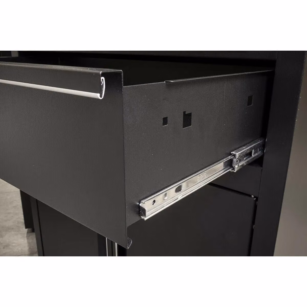 Loops Modular Base and Wall Cabinet with Internal Drawers and MDF Worktop, Black and Multicolour, W/D/H: 208 x 77.5 x 53 cm – 3