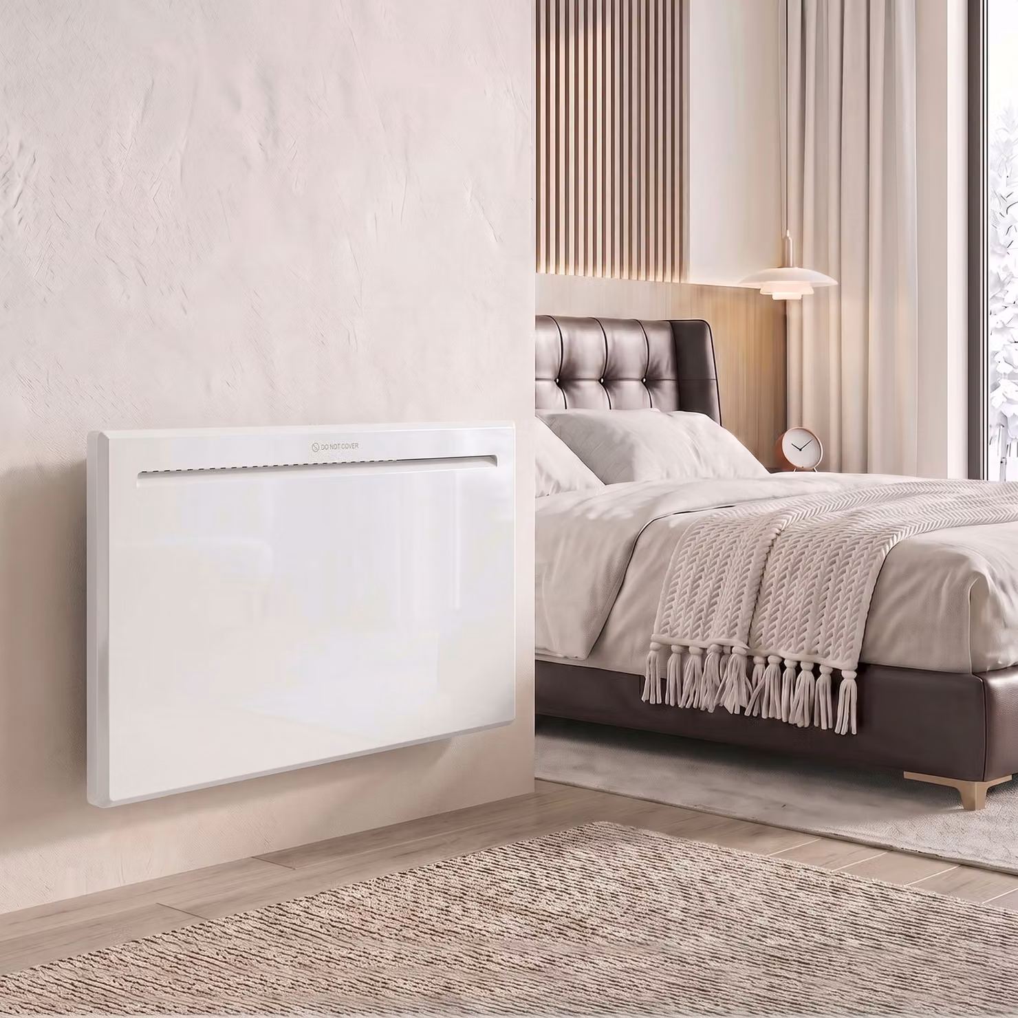 HOMCOM Smart Convector Panel Heater, 1500W Electric Wall Mounted or Freestanding Heater with WiFi App Control and Weekly Timer, White – 2