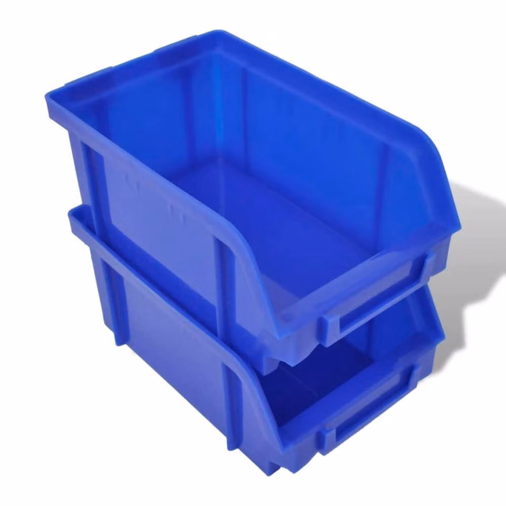 Berkfield Home 30 Piece Wall Mounted Plastic Garage Storage Bin Set in Blue and Red – 2