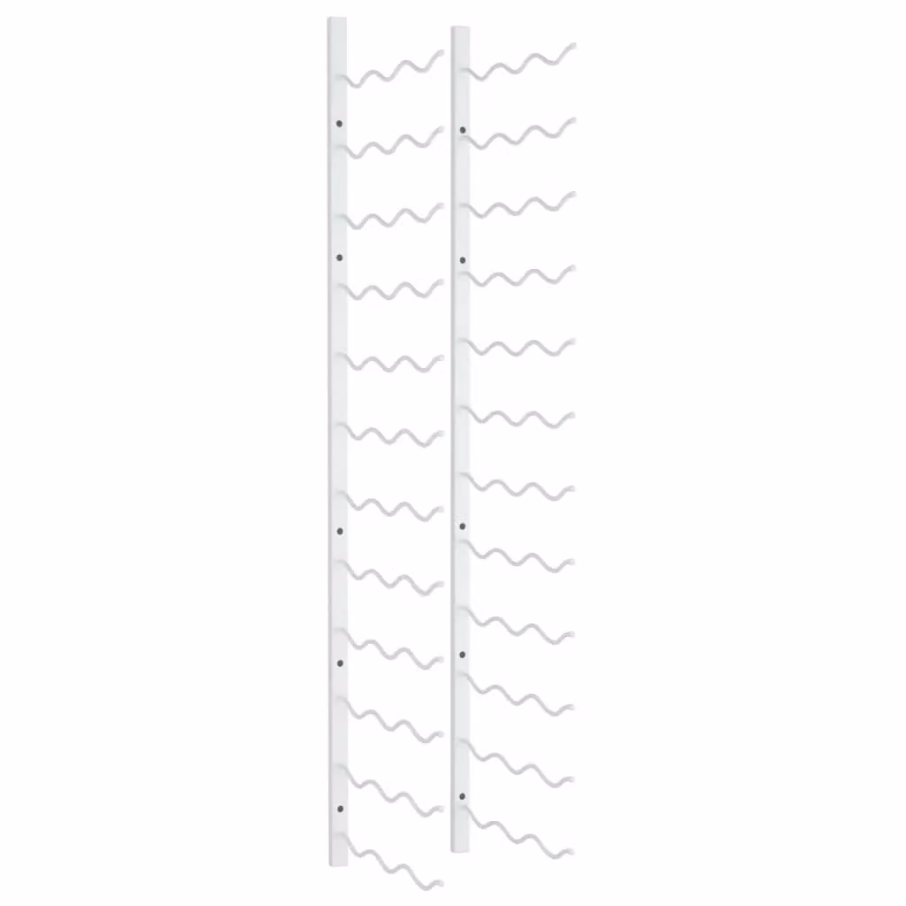 Berkfield Home Wall Mounted Metal Wine Rack in White, Holds 36 Bottles – 2