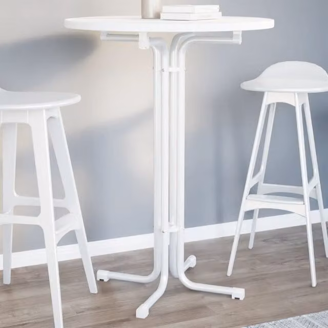 Berkfield Home White Rectangular Dining Table with MDF and Metal Construction, W: 110 cm, D: 80 cm – 1