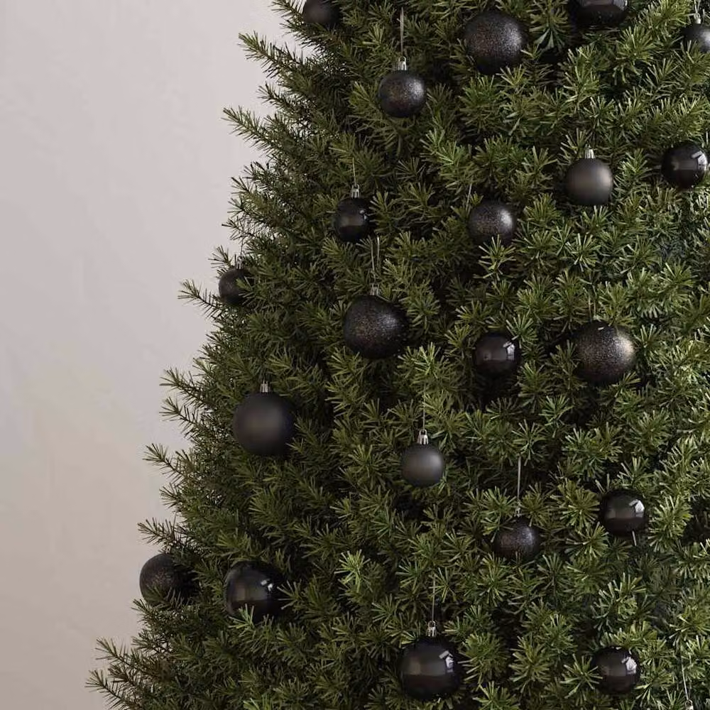 Berkfield Home 100 Piece Black Round Christmas Bauble Set – 2