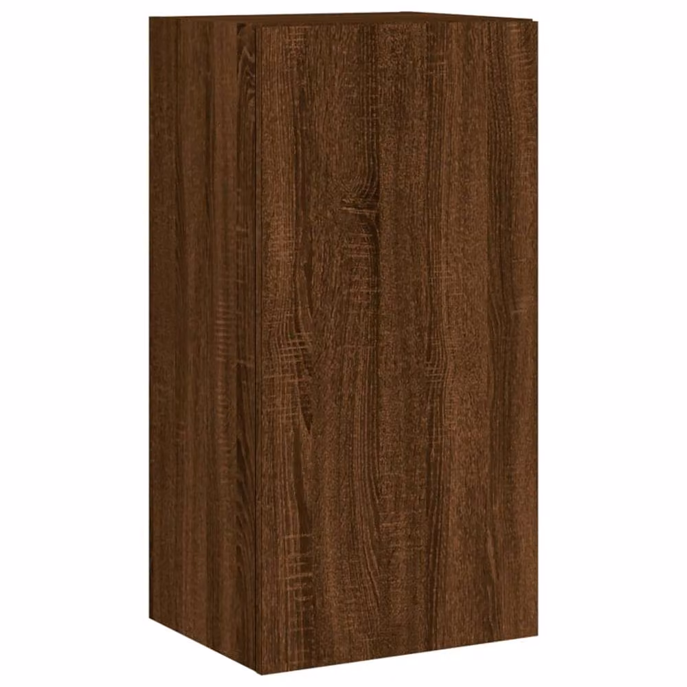 Berkfield Home Modern Wall Mounted TV Cabinet with Integrated LED Lights in Brown Oak, W/D/H: 40.5 x 35 x 80 cm – 5