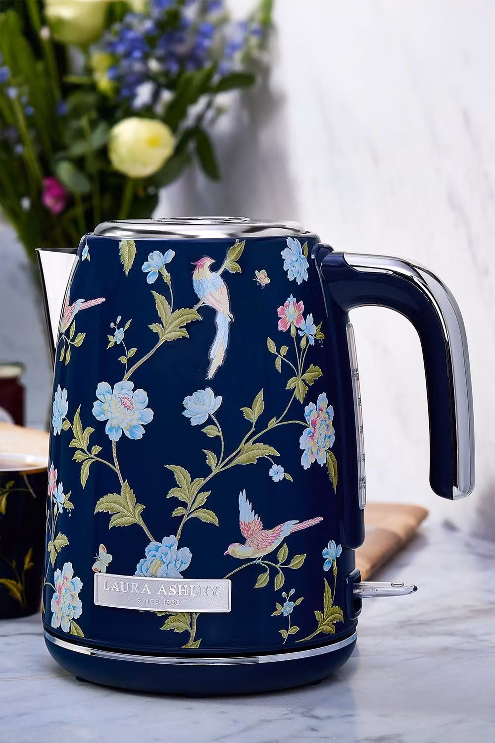 Laura Ashley Elveden Blue and Multicolour Stainless Steel Electric Kettle, 1.7 l, 3kW Fast Boil – 3