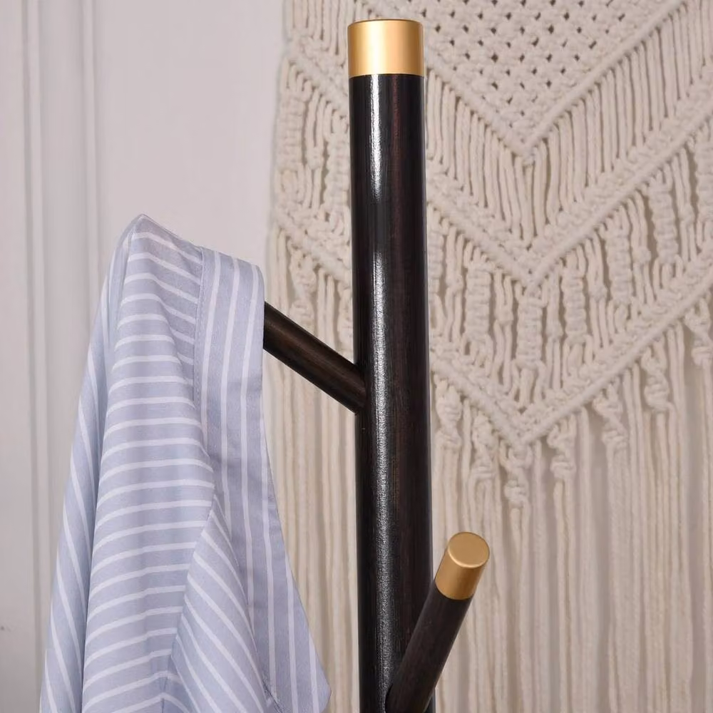 KORVIXA Modern Hall Tree with Bench and Coat Rack in Black and Gold – 2