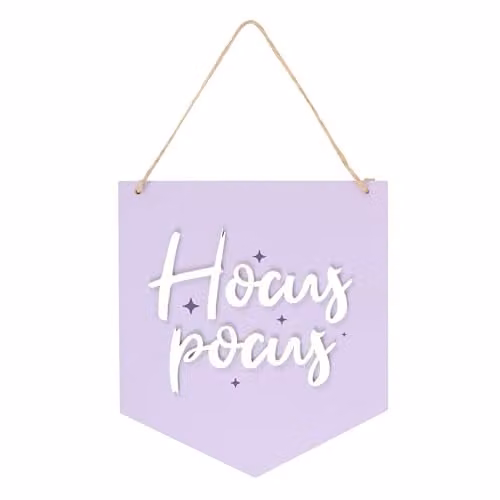 KDMD Purple Hocus Pocus Hanging Sign for Halloween Decor
