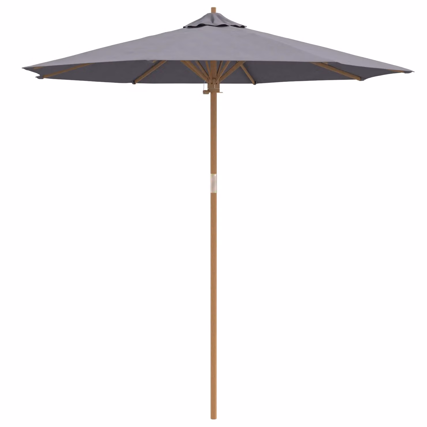 Berkfield Home Dark Grey Bamboo Garden Parasol W: 240 cm, D: 260 cm – 2