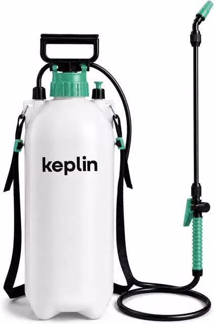 Keplin 8L Manual Pressure Sprayer in White and Transparent