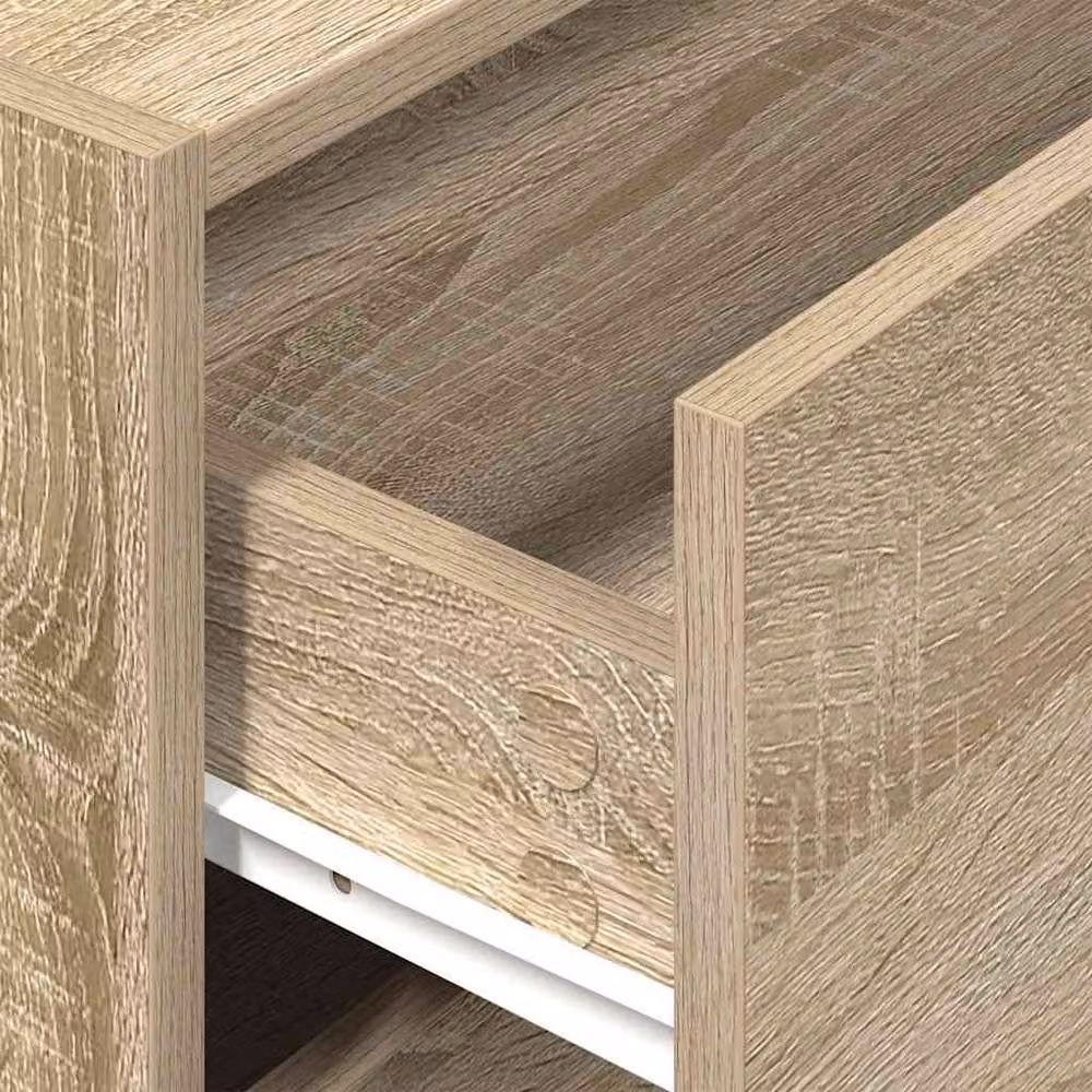 Berkfield Home Durable 2-Drawer Cabinet in Sonoma Oak and Beige, W/D/H: 60 x 31 x 40 cm – 2