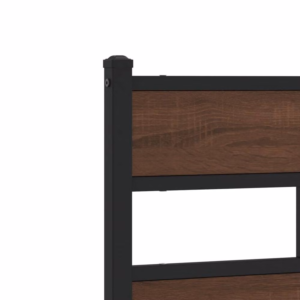 Berkfield Home Classic Headboard in Brown Oak with Steel and Engineered Wood, 180 cm – 3