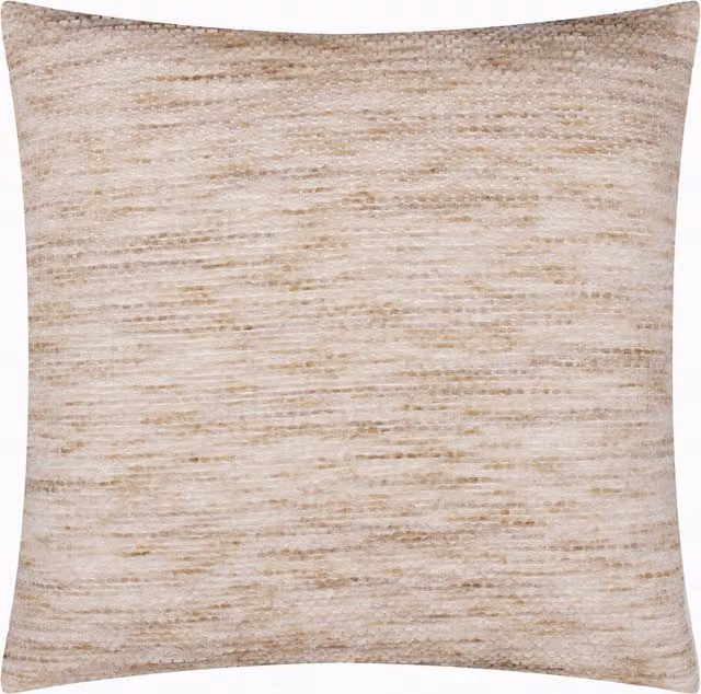 Malvern Chenille Square Cushion in Beige and Yellow with Feather Filling
