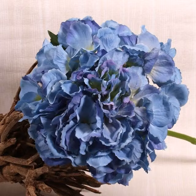 Kingsbury Gifts Blue Artificial Silk Hydrangea Short Stem Pick, Height: 42 cm