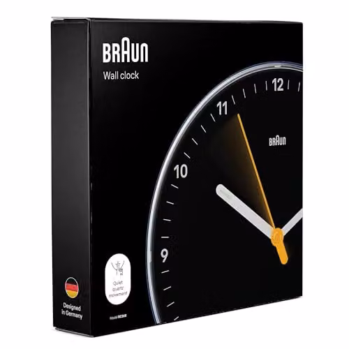 Braun Classic Analogue Wall Clock with Silent Quartz Movement in Black, Diameter: 23 cm – 5