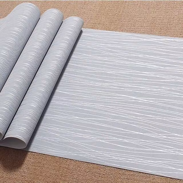 Kidkid Modern Geometric Abstract Non-Woven Wallpaper Roll in Silver Grey