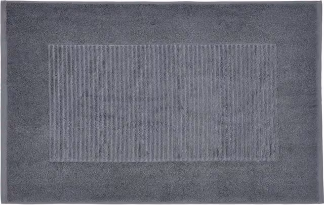 Bedeck 1951 Alessa Striped Cotton Bath Mat, Grey, Rectangular