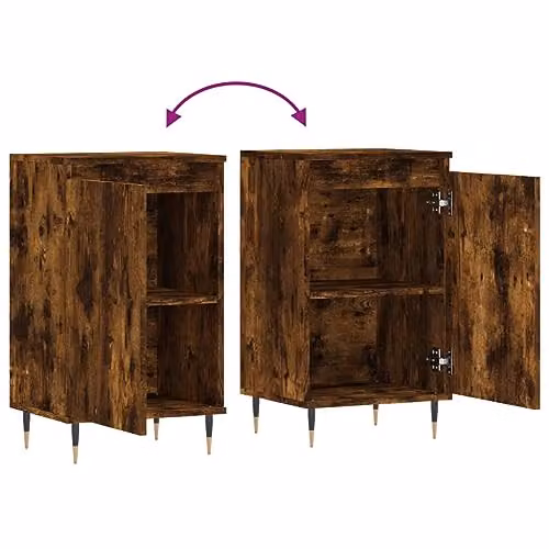 vidaXL Modern Sideboard in Smoked Oak, W/D/H: 40 x 35 x 70 cm – 4