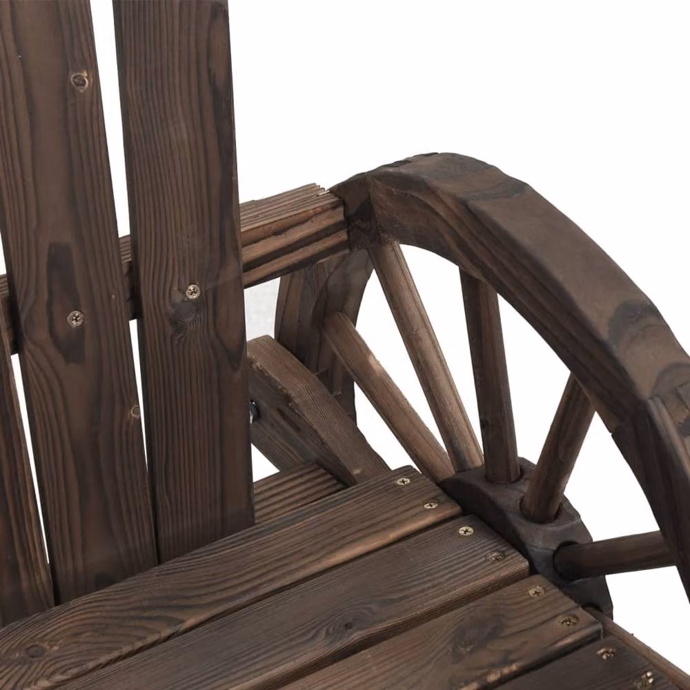 Berkfield Home Set of 2 Brown Solid Wood Rocking Adirondack Chairs – 6