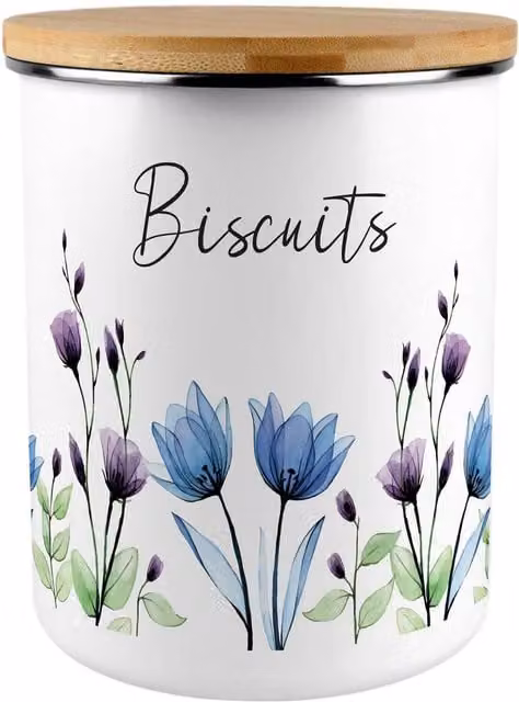 Purely Home Blooming Lovely Extra Large Floral Biscuit Tin in Multicolour