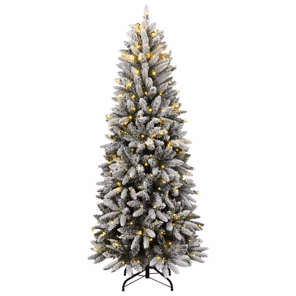 Berkfield Home Flocked Green Artificial Christmas Tree with 300 LEDs, Height: 240 cm – 7