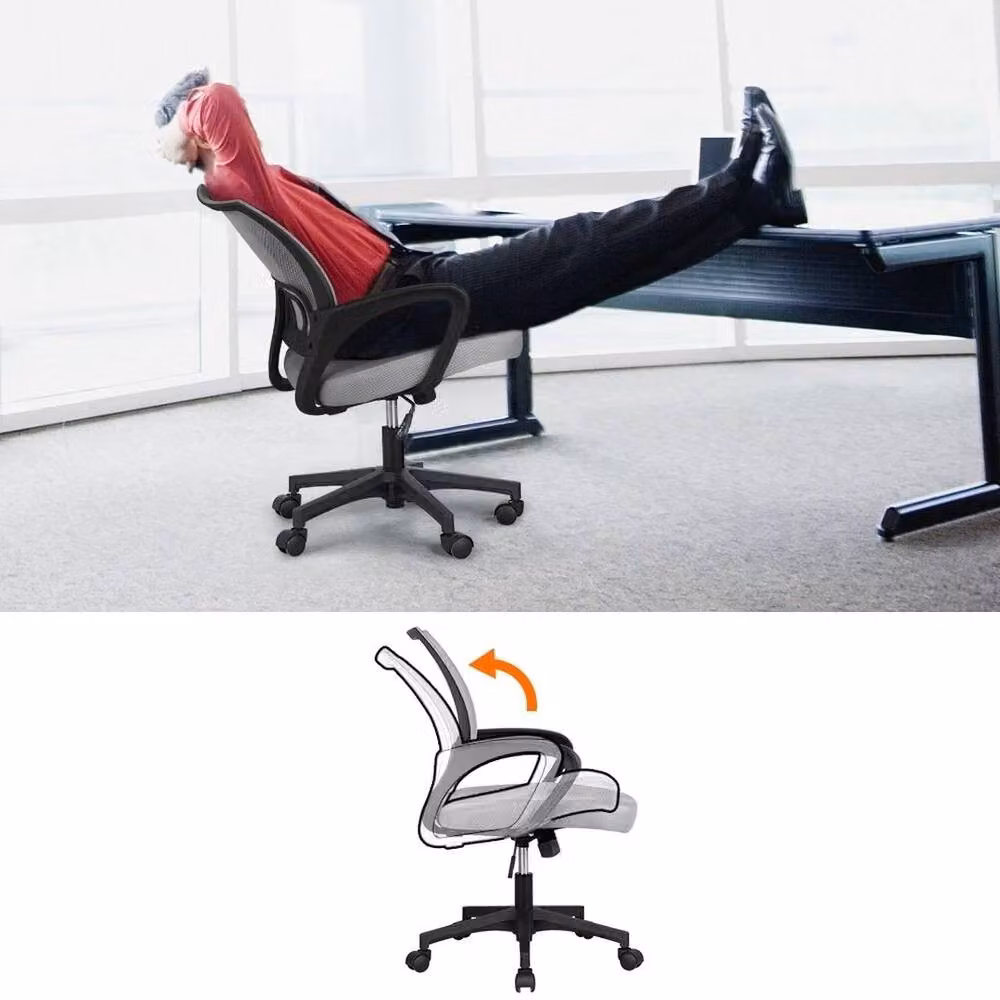 FLAVORA Grey Modern Task Chair for Home Office and Study – 3