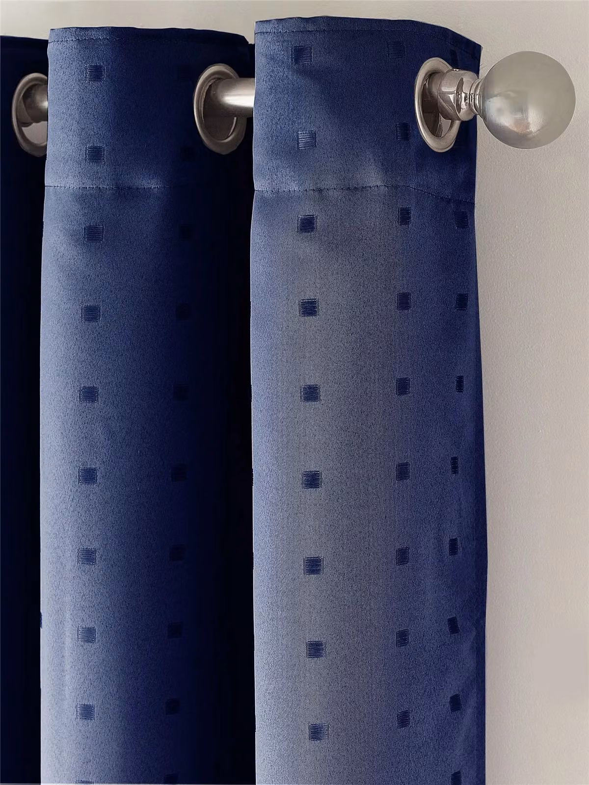Luxury Living Adi Lined Ring Top Eyelet Curtains in Blue, Width: 168 cm, Drop: 137 cm – 2