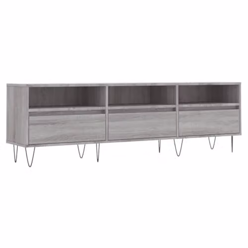vidaXL TV Cabinet in Grey Sonoma, W: 150 cm, D: 30 cm, H: 44.5 cm
