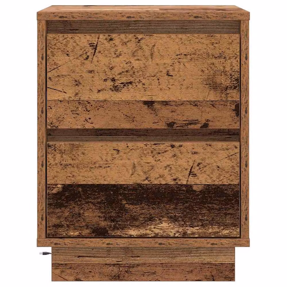 Berkfield Home Modern Bedside Cabinets with Integrated LED Lights, Set of 2, Brown, W/D/H: 39 x 34.5 x 50 cm – 5