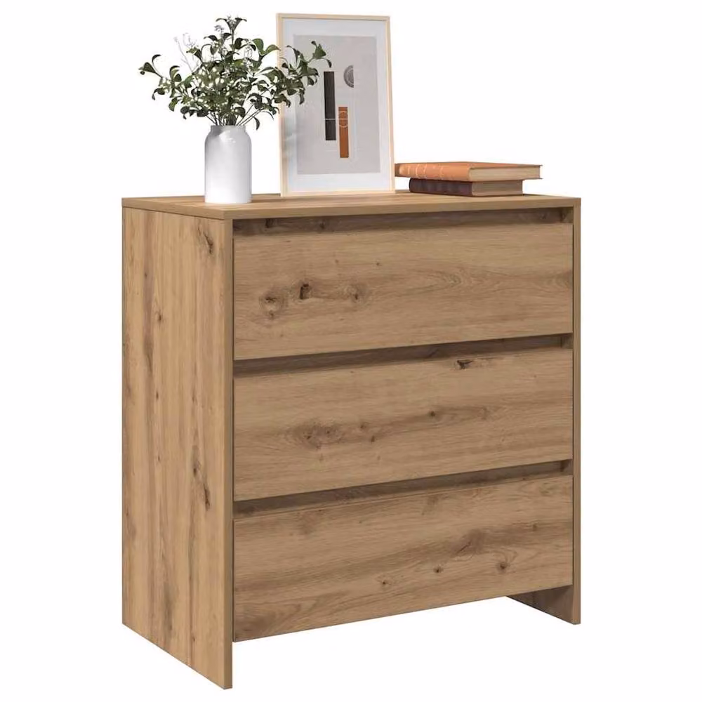 Berkfield Home Artisan Oak Sideboard in Brown, W/D/H: 70 x 41 x 75 cm – 3