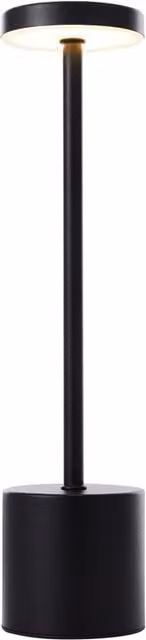 Living Star Industrial Style Rechargeable Dimmable Metal Table Lamp in Black
