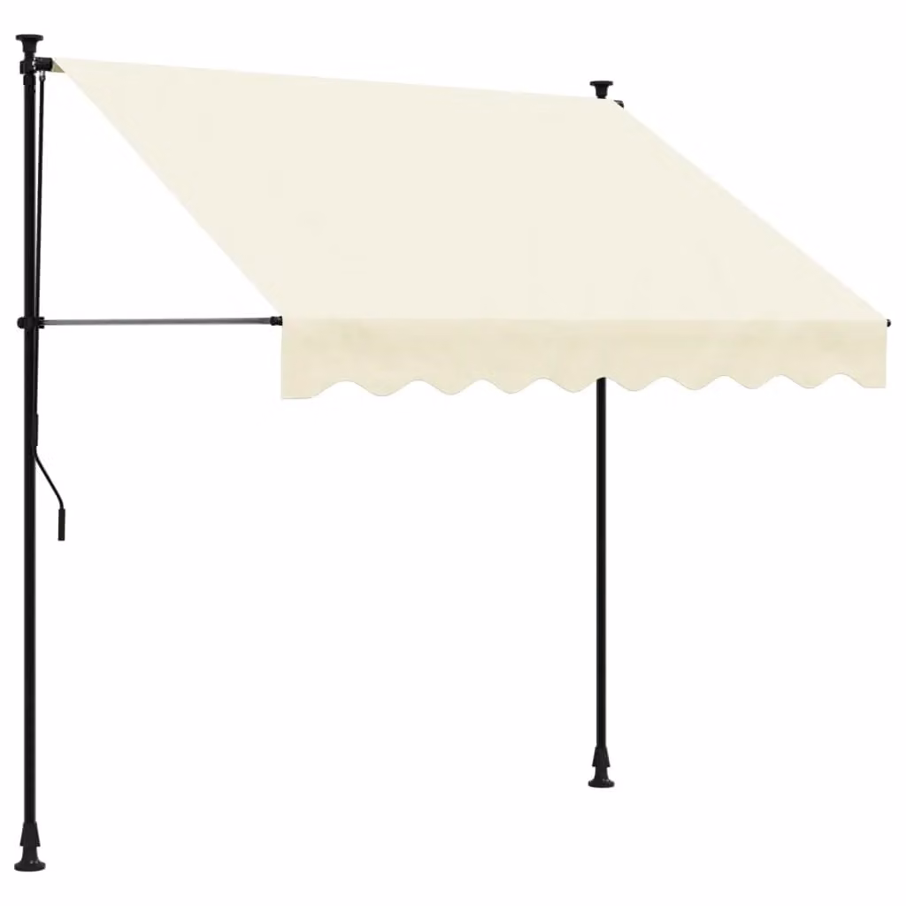 Berkfield Home Retractable Cream Fabric and Steel Pergola Awning W: 200 cm, D: 150 cm – 2