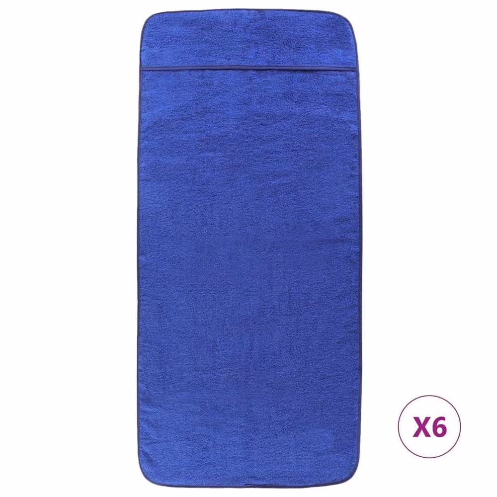 Berkfield Home 6-Piece Set of Quick-Drying Fluffy Blue Beach Towels, W/H: 60 x 135 cm, 400 GSM – 1