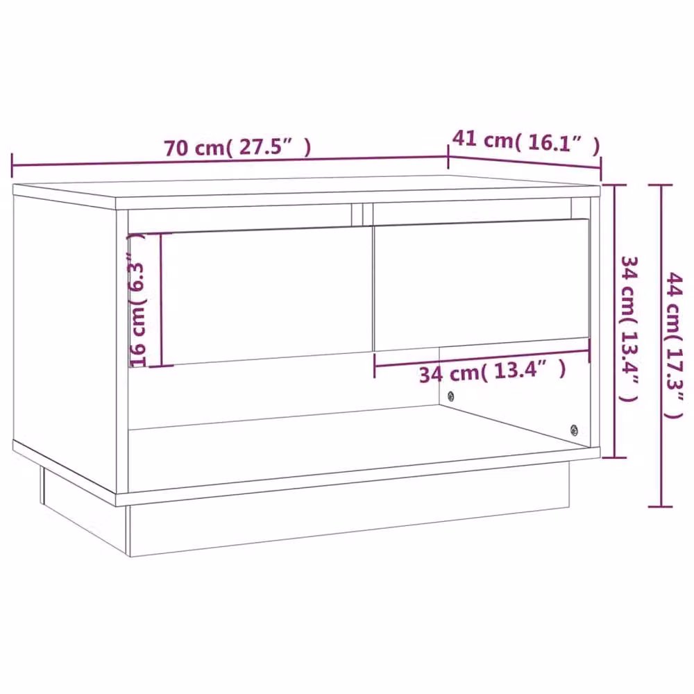 Berkfield Home Modern Brown Oak TV Cabinet in Engineered Wood W/D/H: 70 x 41 x 44 cm – 5
