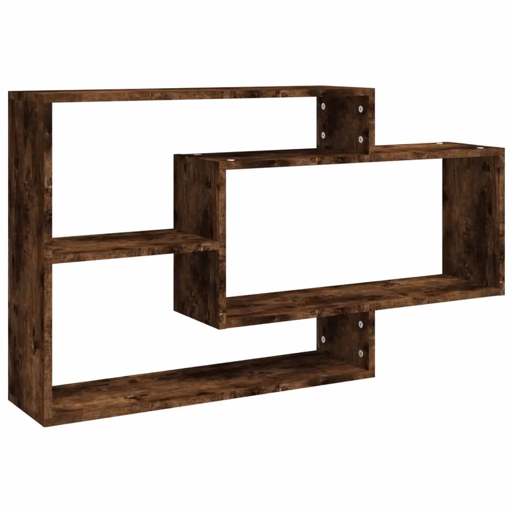 Berkfield Home Wall Mounted Shelf in Smoked Oak Brown, W/D/H: 104 x 20 x 58.5 cm – 2
