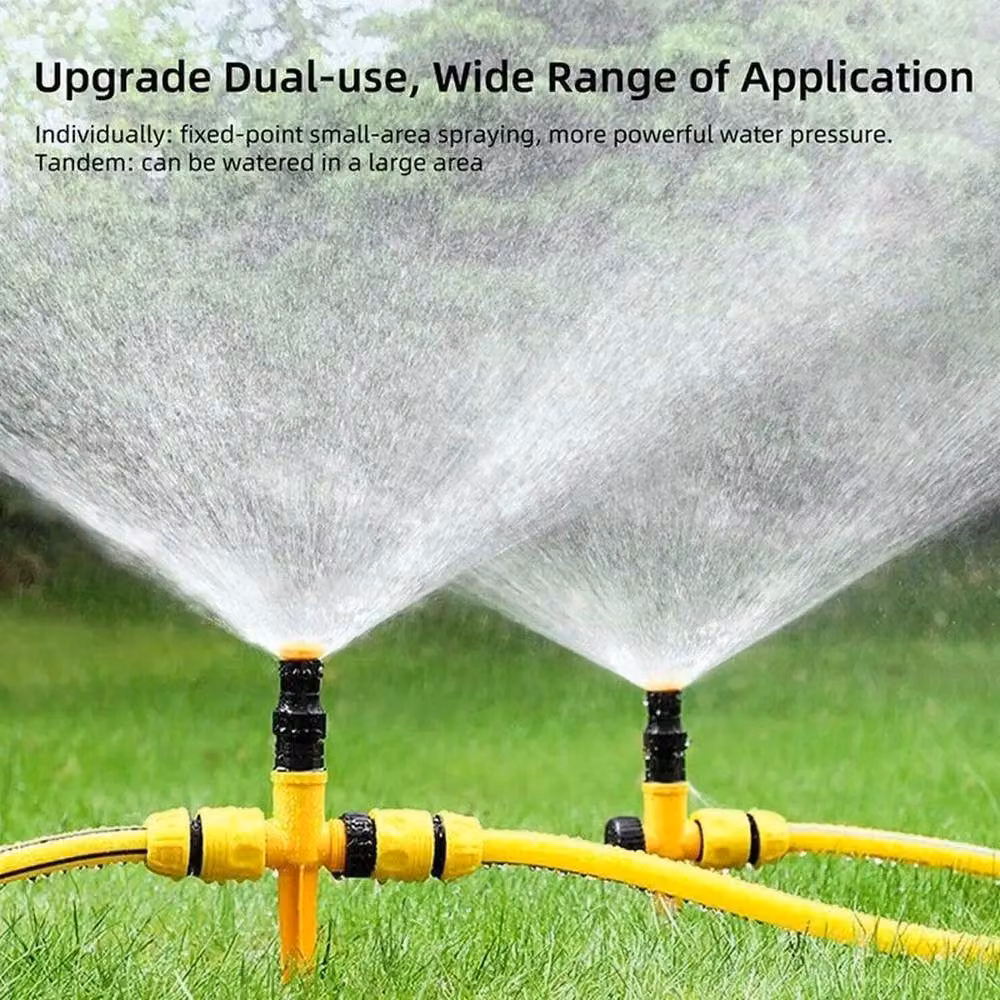 NESTLUNE 8 Pack 360 Degree Automatic In-Ground Circular Garden Lawn Water Sprinklers in Yellow – 3