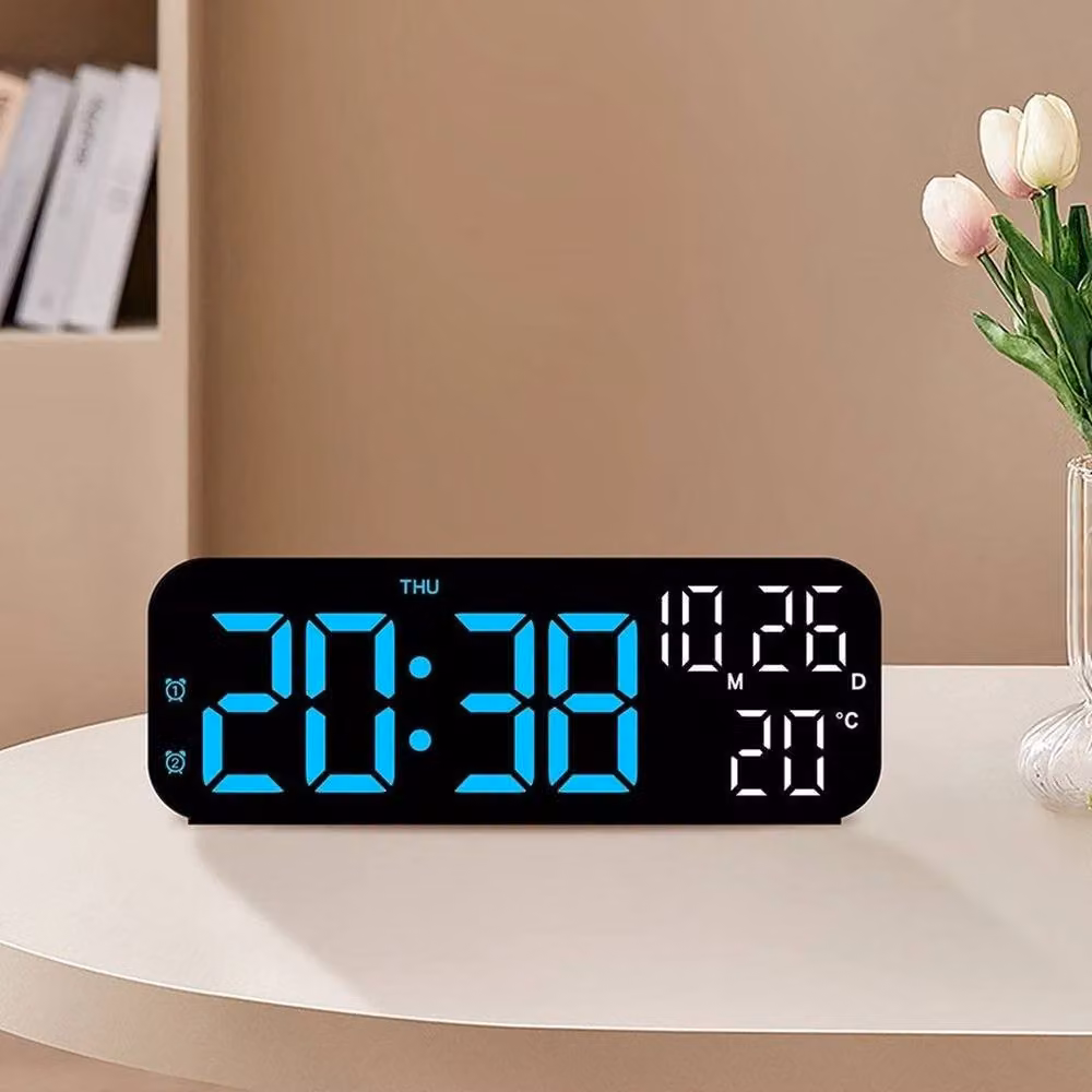 NESTLUNE LED Digital Alarm Clock in Black, W: 100 cm, H: 15 cm, D: 15 cm – 3