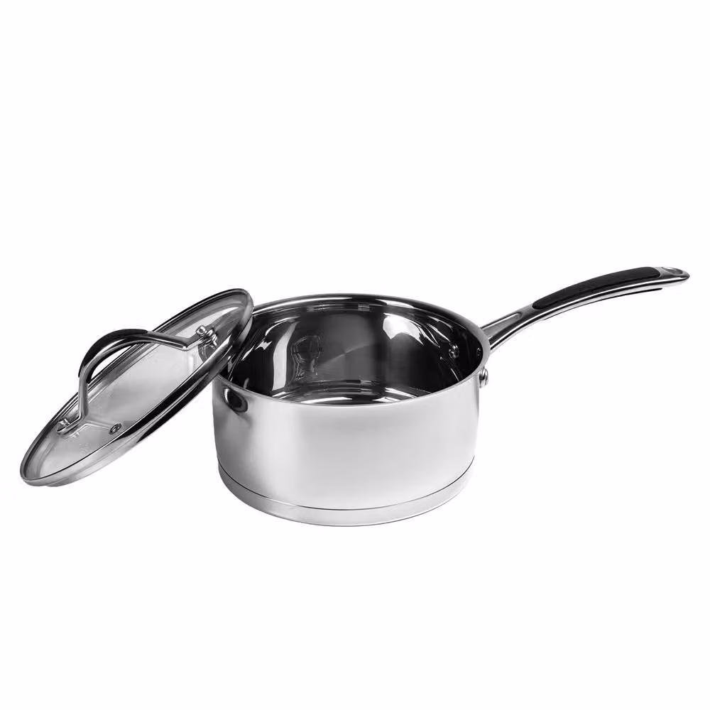 Prochef Stainless Steel Saucepan with Glass Lid, Silver, 18 cm – 2