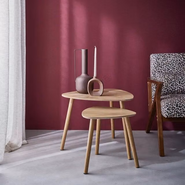 sweeek Scandinavian Nesting Tables in Light Brown MDF