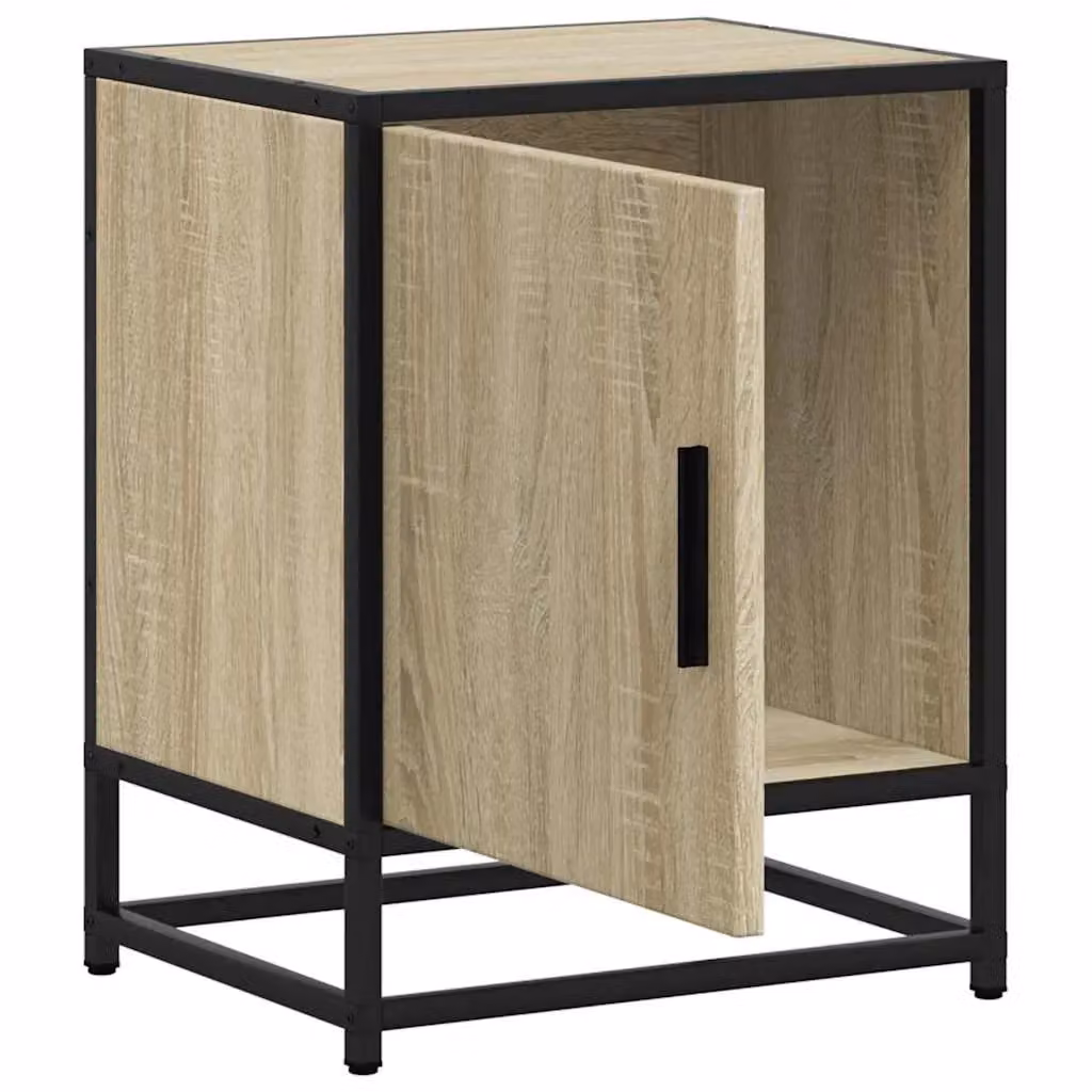 Berkfield Home Set of 2 Bedside Cabinets in Sonoma Oak Brown, W/D/H: 40 x 31 x 50 cm – 6
