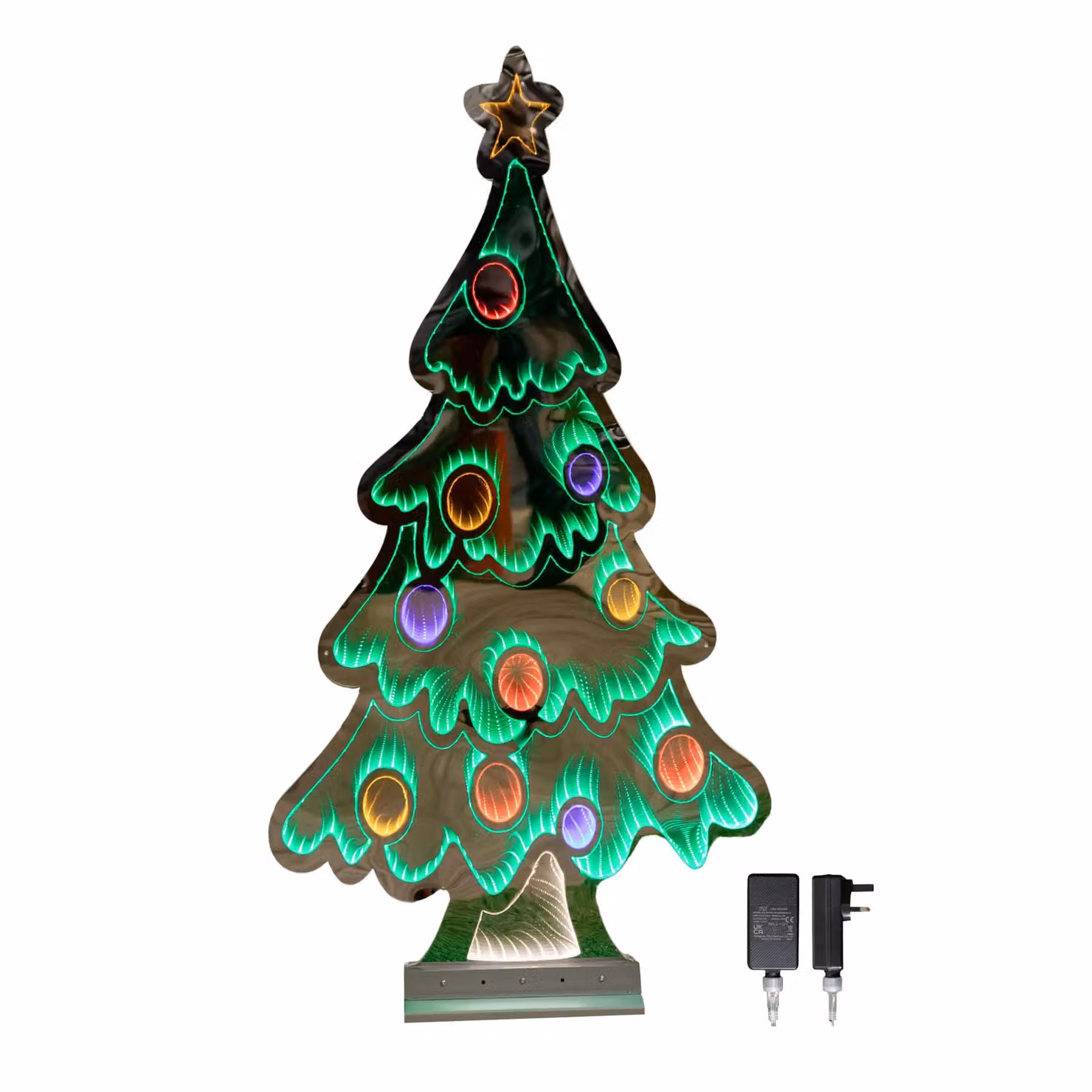 Samuel Alexander Infinity Light Up Christmas Tree Decoration with Multi-Coloured LEDs, Height: 120 cm, Width: 30 cm, Depth: 24 cm – 2