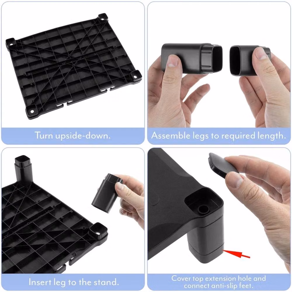 Nordara Black Matt Monitor Stand Screen Riser for Computer or Laptop, W: 43.5 cm, D: 33.5 cm, H: 13.3 cm – 4