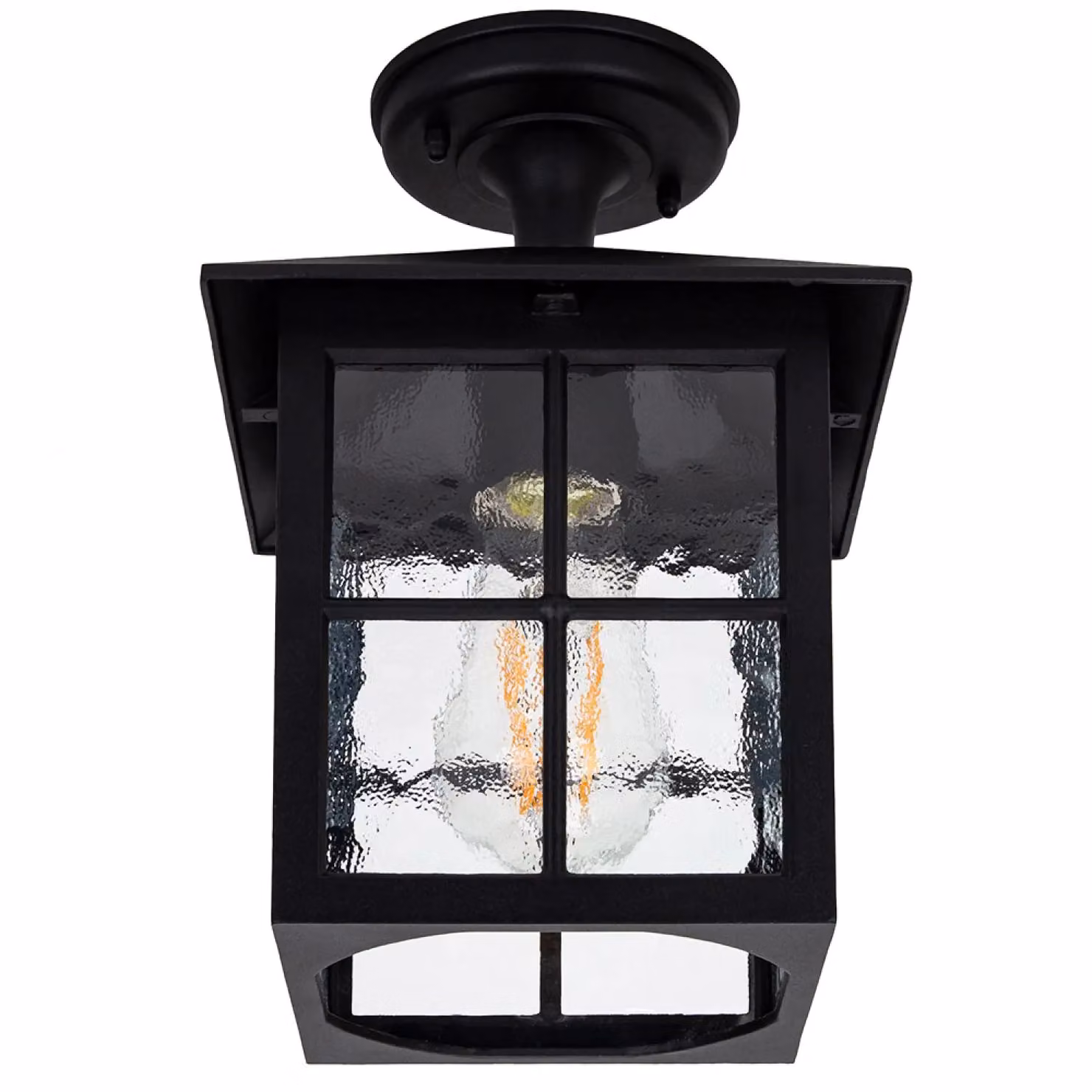 Happy Homewares Classic Matte Black Die-Cast Aluminium Metal Exterior Lantern Wall Light Fitting – 2